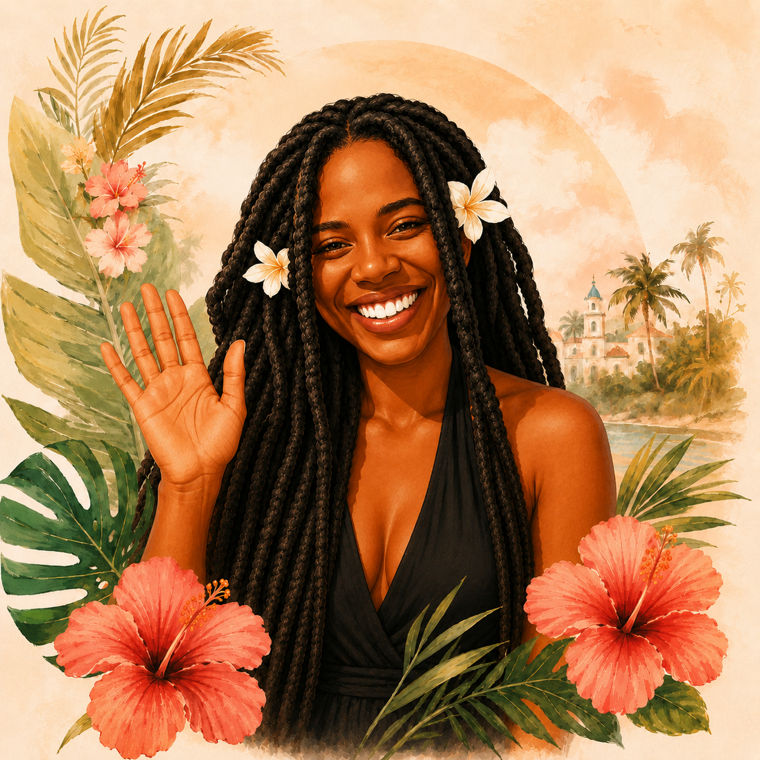 Retrato ilustrado da Moça da Ilha